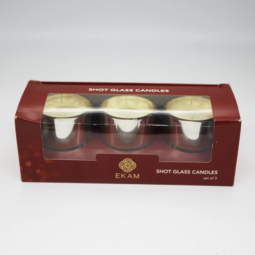 Ekam 3PK Metalic Gold Shot Candle, Shot Glass Scented Candle | Ideal for Home Fragrance, Decor & Gifting